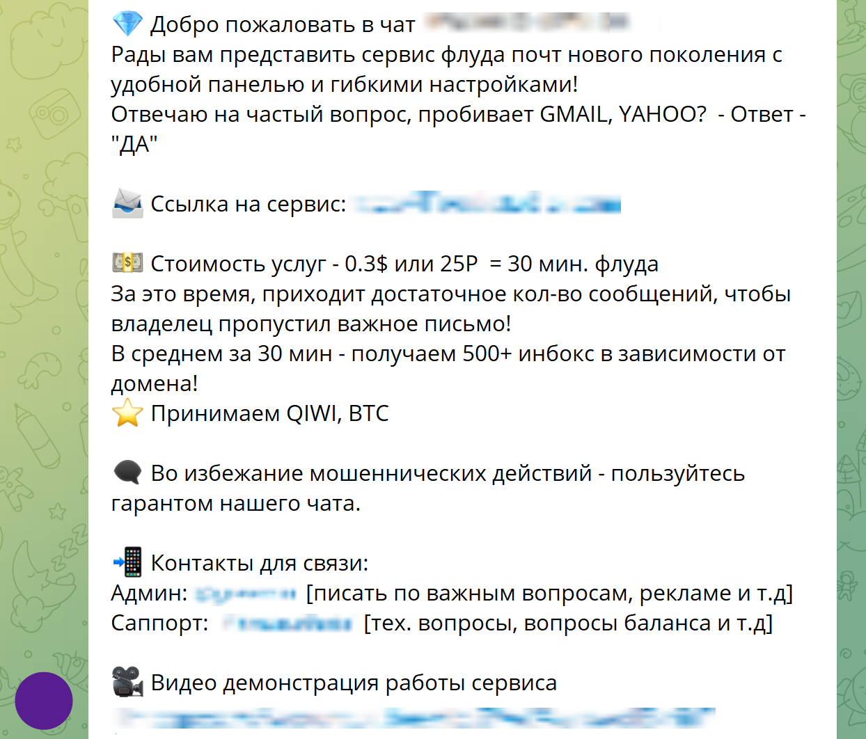 Рынок киберпреступных услуг в Telegram