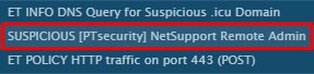 NetSupport RAT network signature event in the ANY.RUN sandbox