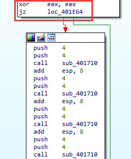 Example of obfuscation at the assembler code level