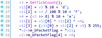 Figure 28. Initialization of the field CClientSocket::m_bPacketFlag