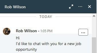 Example of correspondence with Rob Wilson on Linkedin